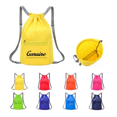 Adjustable Strap Drawstring Backpack