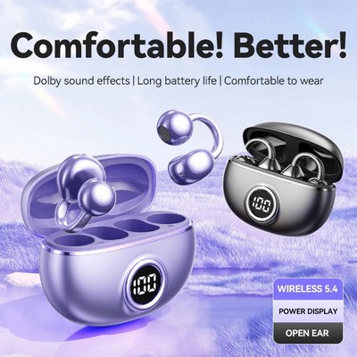 AI Translator Wireless Bluetooth Earbuds Ear Clip Headset