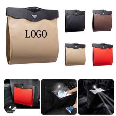 Leather Car Trash Storage Bag