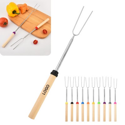 Reusable Telescopic Stainless Steel Barbecue Fork Outdoor Bbq Accessories