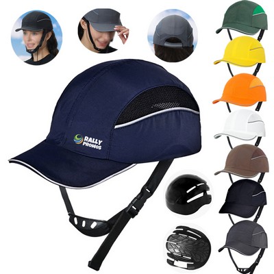 Cap Safety Helmet Baseball Breathable With Chin Strap Adjustable Caps