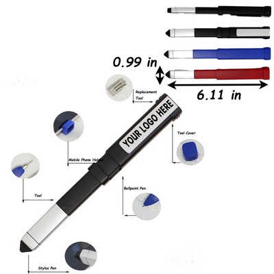 Multi-Function Tool Pen w/ Stylus and Screwdriver Bits