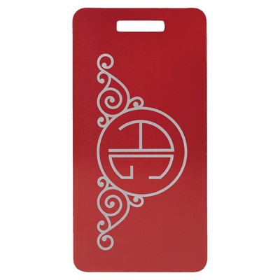 3 7/8" x 2" Red Anodized Aluminum Luggage Tag