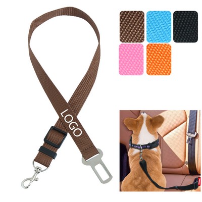 Pet Adjustable Seat Belt With Metal Buckle Towing Rope
