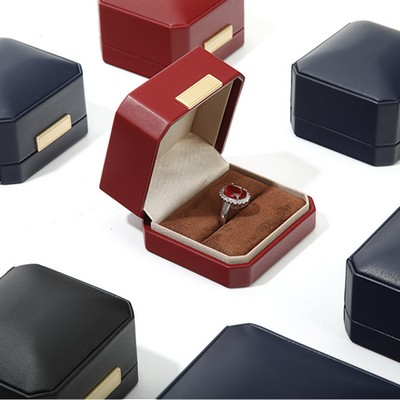 Octagonal Jewelry Boxes PU Leather Jewelry Finger Rings Boxes Jewelry Case for Rings