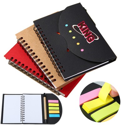 Spiral Notebook with Pen Sticky Notes