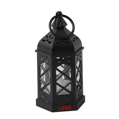 Portable Hexagonal Wind Lantern with Electronic Candle