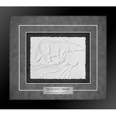 Polar Bear - Cast Paper Sculptured Art - Shadowbox Award