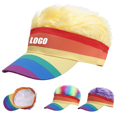 Outdoor adjustable Funny Wig Visor