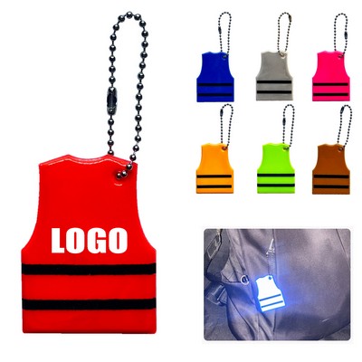 Outdoors PVC Reflective Vest Safety Keychain