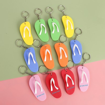 Custom 3D Mini EVA Flip Flops Keychain Floatable Shoe Keychains