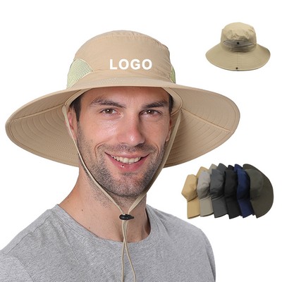 Sun Outdoor Mesh Wide Brim Bucket Safari Cap