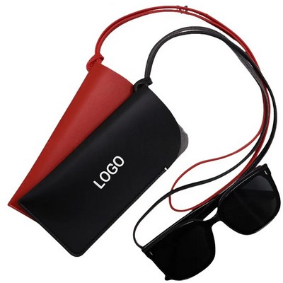 Soft Leather Glasses Case Eyeglasses Pouch