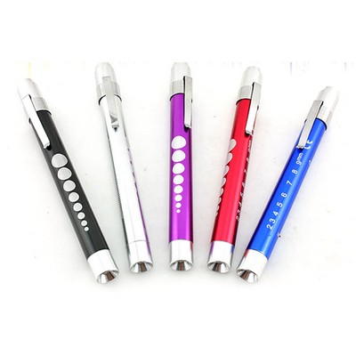 Penlight with Pupil Gauge & Ruler Mini LED Pen flashlight
