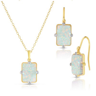 Jilco Opal Earrings And Necklace Set
