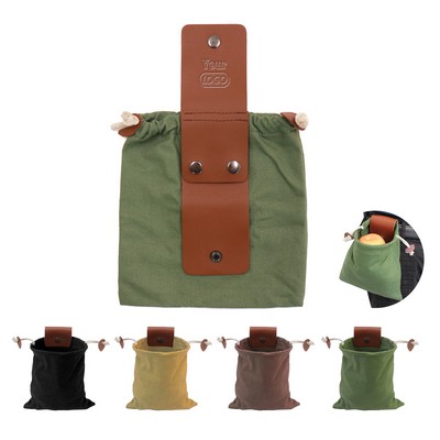 Collapsible Canvas Waxed Foraging Pouch Mushroom Bags