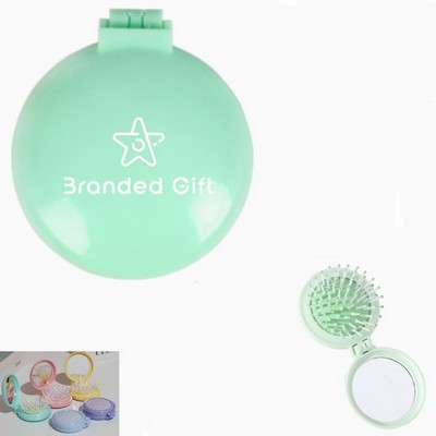 Folding Airbag Small Comb with Makeup Mirror