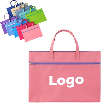 Oxford Zipper File Hand Bag