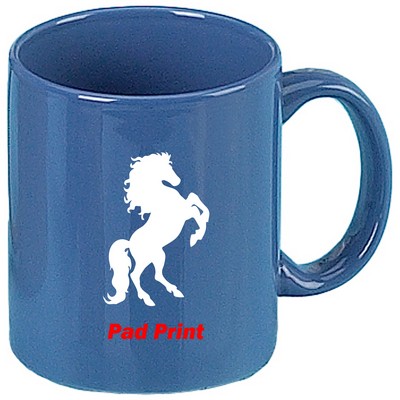 11 oz Ocean Blue C-Handle Ceramic Coffee Mug