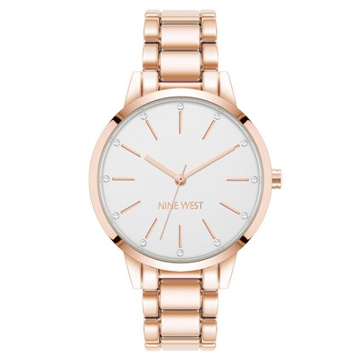 Nine West® Women's Crystal Rose Gold Bracelet Watch
