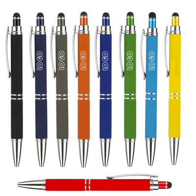 Retractable Ballpoint Metal Pen with Stylus Tip