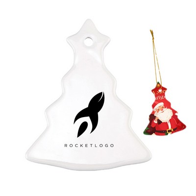 Tree Shaped Ceramic Christmas Hanging Ornament
