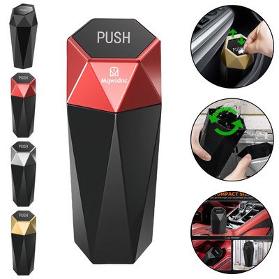 Car Cup Holder Mini Trash Can with Auto-Pop Lid
