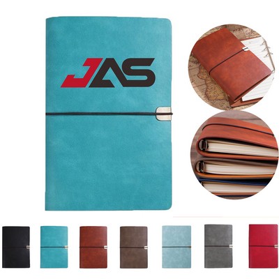 A6 Detached Pages PU Notebook w/ Strap Closure