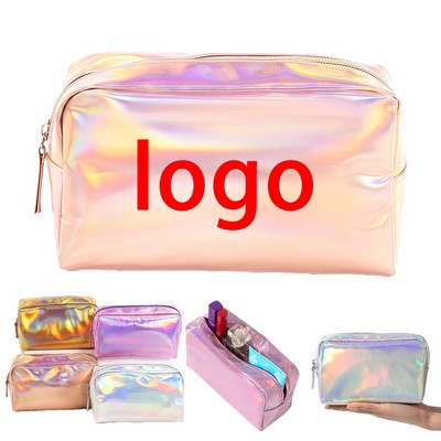 Holographic Rainbow Makeup Bag – Waterproof & Stylish
