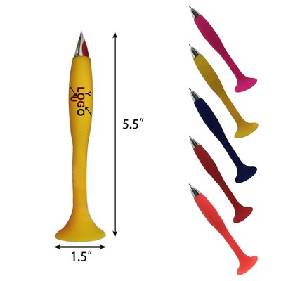 Silicone Ballpoint Pen With Suction Cup