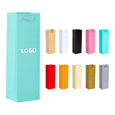 Paper Single Wine Bottle Tote Bag
