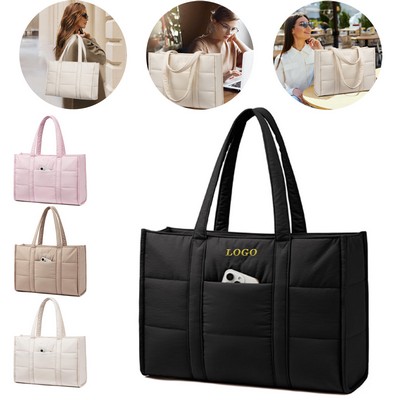 Laptop Puffer Tote Bag