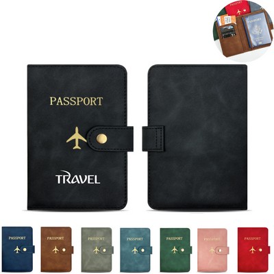 Multi - card Slot Leather Passport Holder