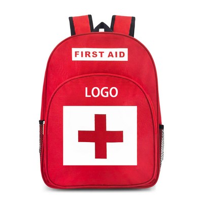 Red First Aid Trauma Backpack Multi Pocket Outdoor Camping Cycling