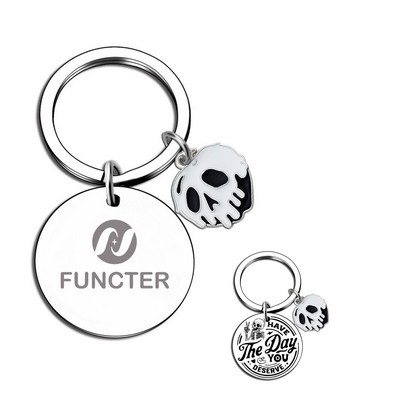 Halloween Skull Keychain With Skull Icon