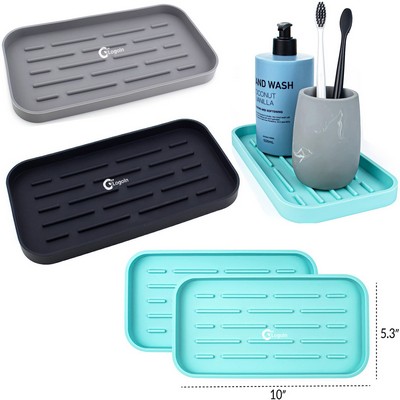 Kitchen Sink Organizer Mat Silicone Sponge Holder Storage Tray for Dish Soap Dispenser