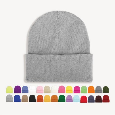 Premium Heavyweight Acrylic Cuff Beanie - Large Size Winter Watch Cap