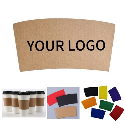 Corrugated Paper Cup Sleeve For 12oz And 16oz Beverage Cup Heat Resistant
