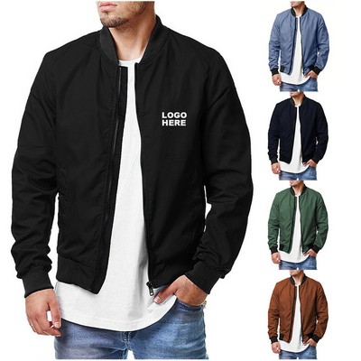 Custom Logo Outdoor Coat Men's Bomber Jacket