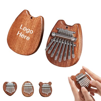 8 Key Mini Wooden Kalimba Finger Piano With Strap