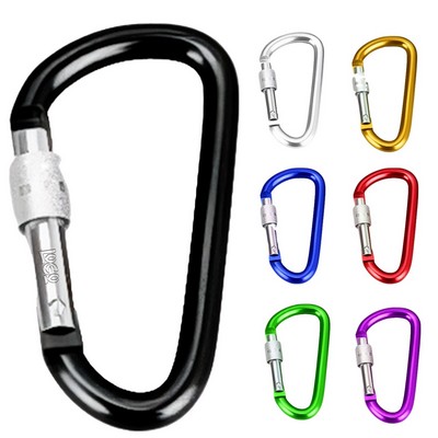 Aluminum D Shape Carabiner w/ Screw Lock