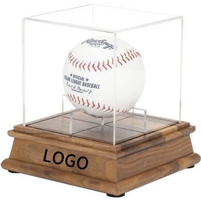 Solid Wood Base Baseball Collector's Case