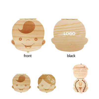 Baby Tooth Storage Box Wooden Kids Keepsake Organizer Gift
