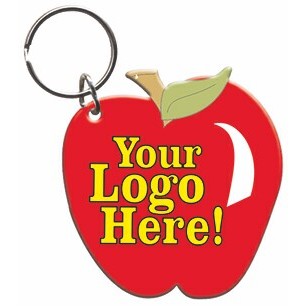 Apple Key Chain w/Clear Mirrored Back (2 Square Inch)