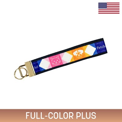5" Sublimated Key Strap w/ Gold-Colored Hardware