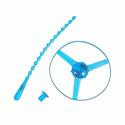 Hand-Powered Flying Disc Toy with Spinning Rotor for Outdoor Fun and Play