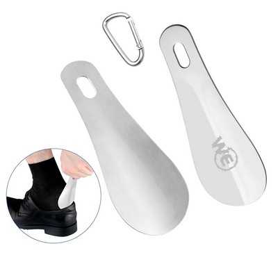 Mini Handle Stainless Steel Shoe Horn With Carabiner
