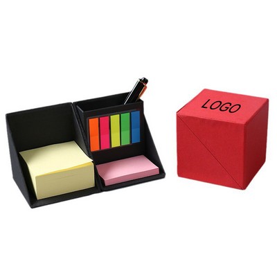 Sticky Notes Organizer Cube with Pen Holder