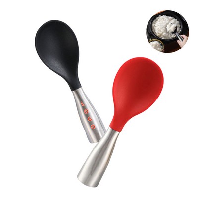 Standable Stainless Steel Handle Silicone Rice Spoon