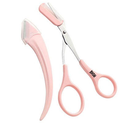 Eyebrow Trimmer Set Razor Scissors w/ Comb